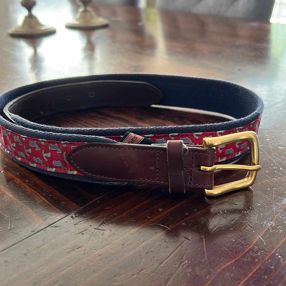Vineyard vines whale print belt
